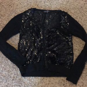 Black sequence cardigan
